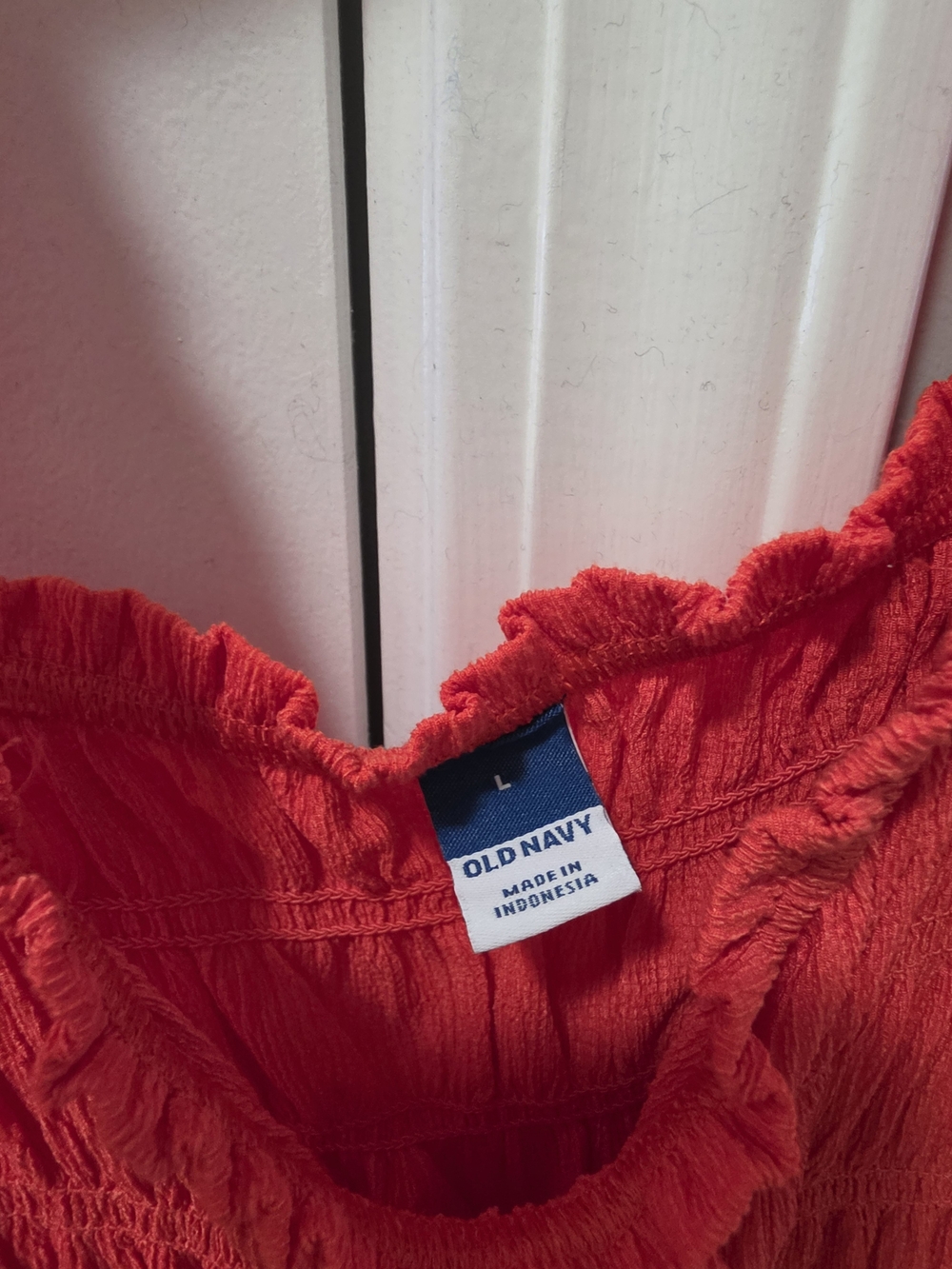 Bright Red Ruffle-Shoulder Midi Dress - Picture 3 of 3